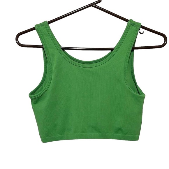 Aerie Double Lined Ribbed Seamless Crop Top Scoop Neck Tank - Picture 2 of 4